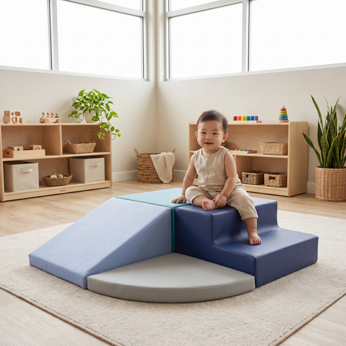 Toddler Playtime Corner Climber Set | 4-Piece Soft PlayForms Gross Motor Activity Center