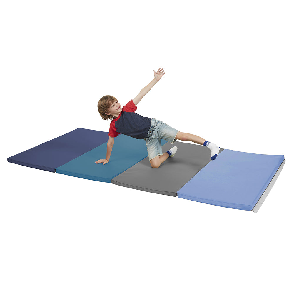 Kid Using Soft Tumbling Mat | 4' x 8' Thick Foam Toddler Floor Mat