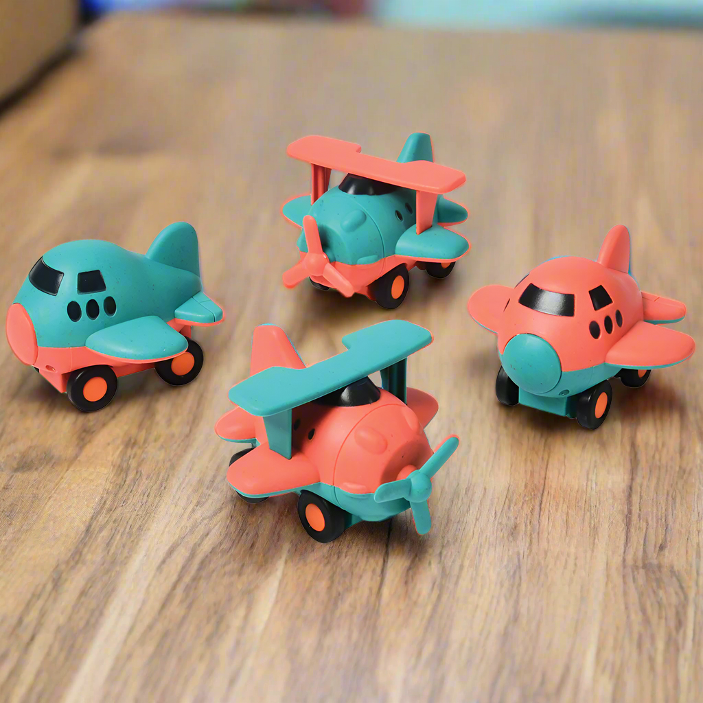 Eco-Friendly Airplanes | 4-Piece Compostable Vehicle Set