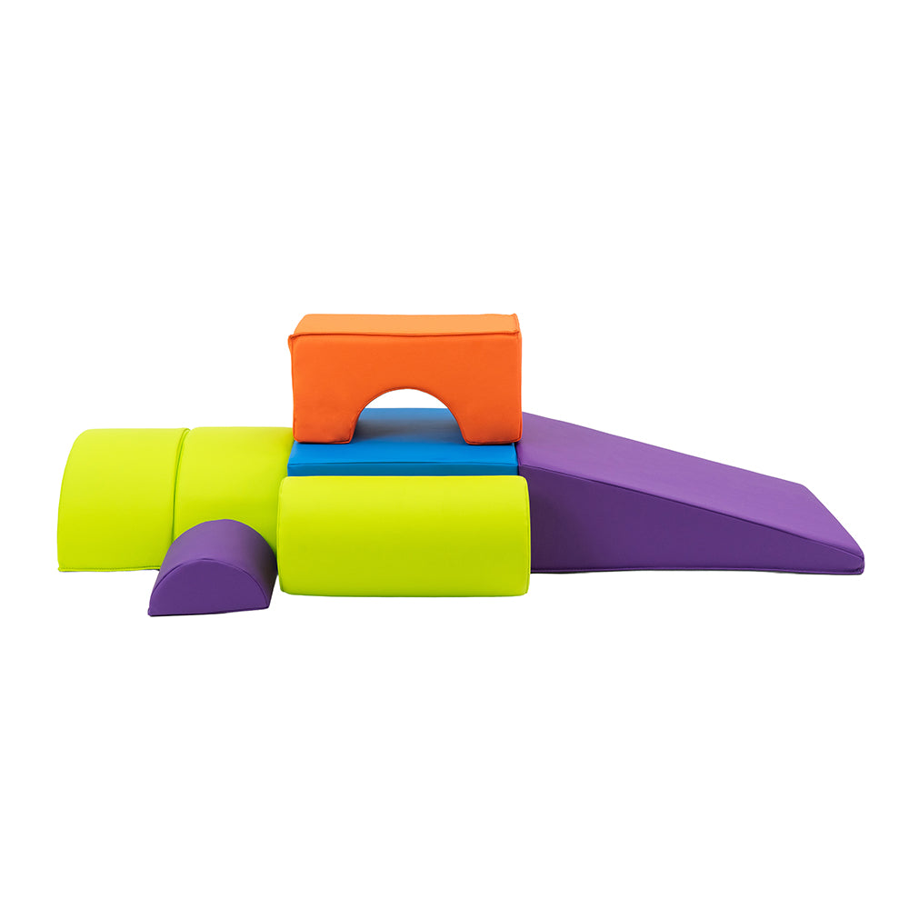 Colorful foam blocks on a white background