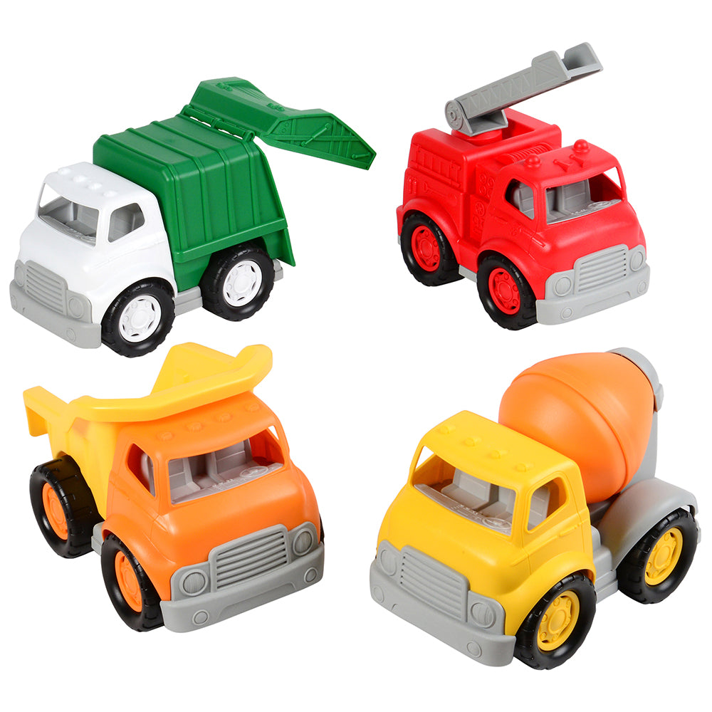 Chunky Community Helpers Vehicle Set | 4-Piece Push & Roll Trucks