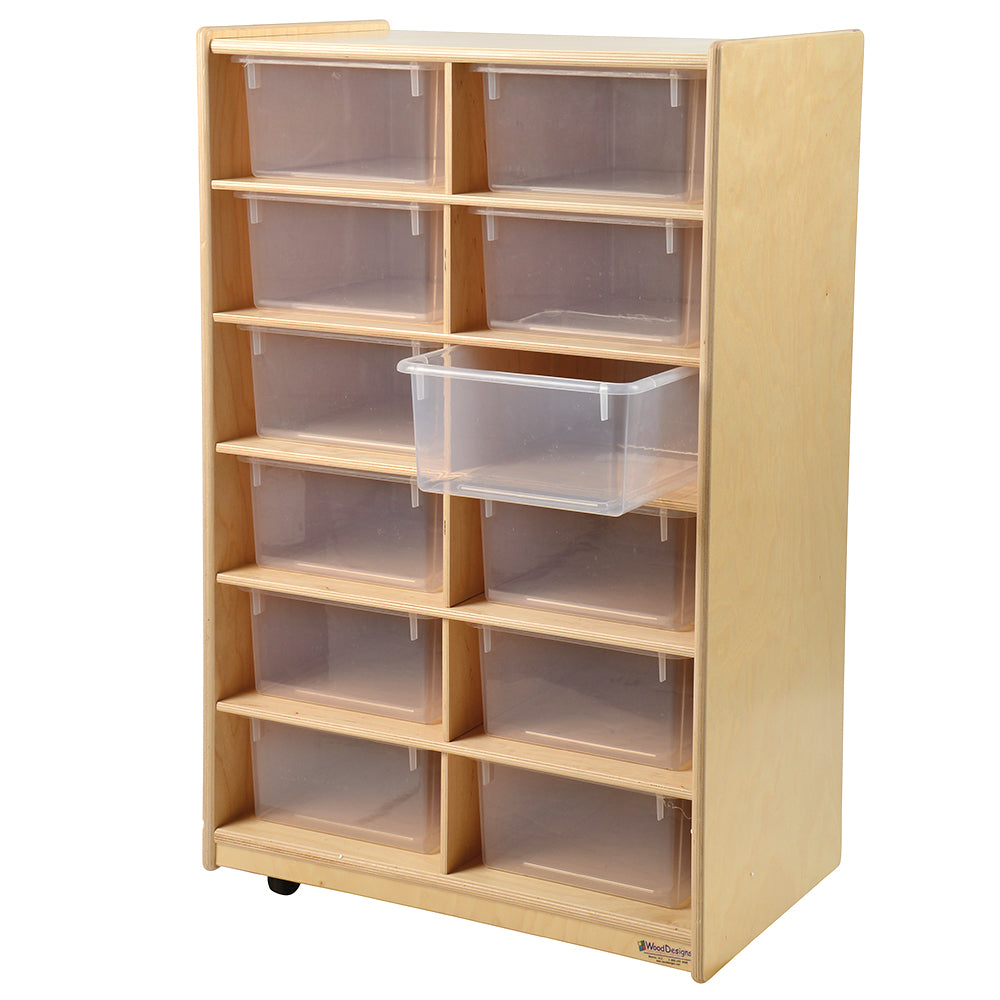 Large Wheeled Wooden Tote Unit
