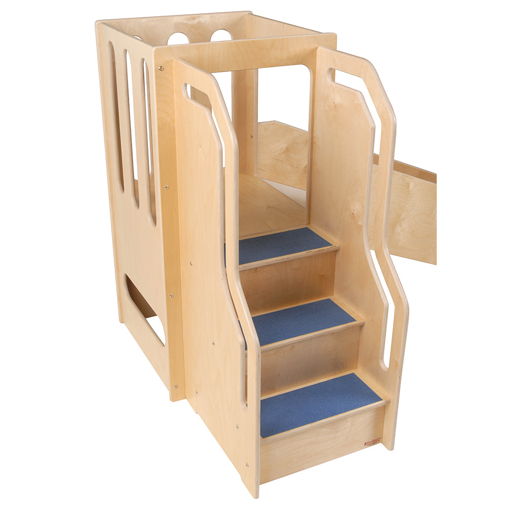 Space-Saver Wooden Activity Center's Easy-To-Climb Steps