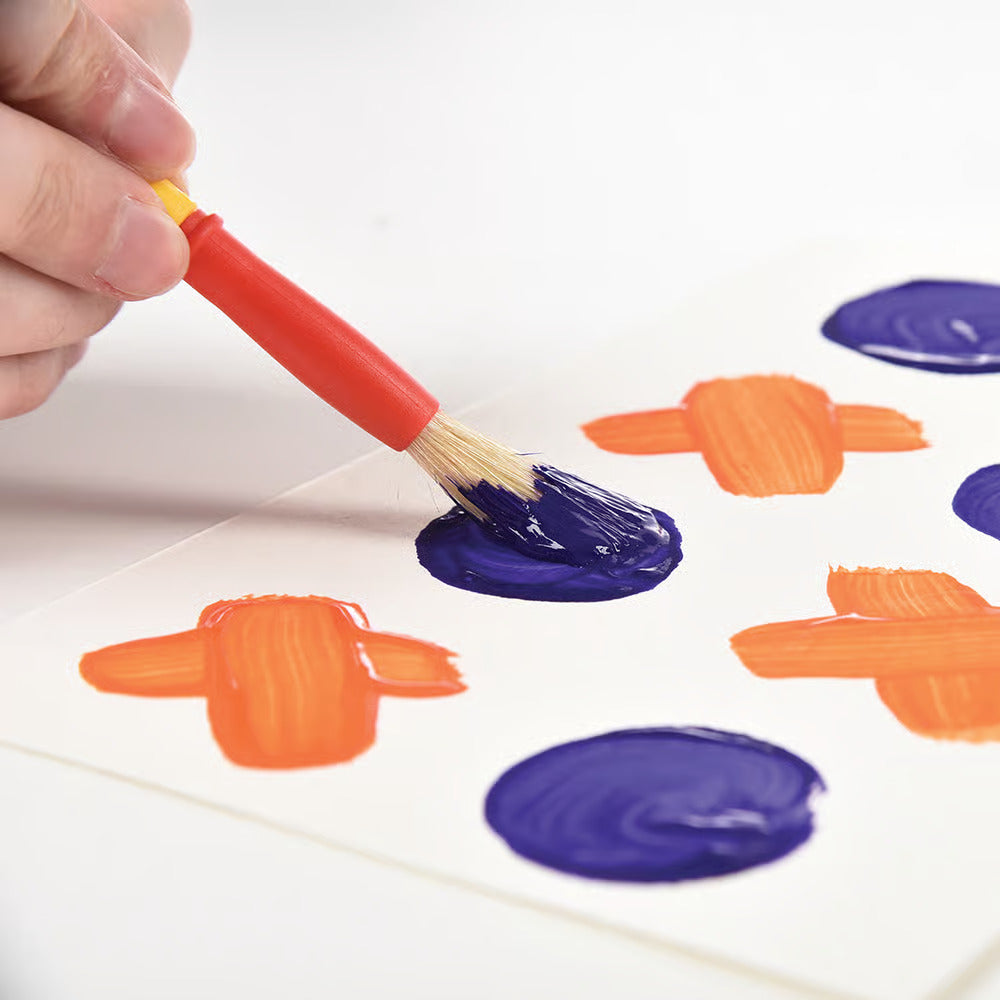 Practicing Using the Washable Tempera Paint