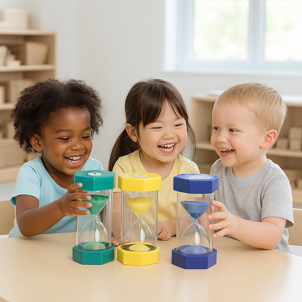 Colorful Sand Timer Set | 3 Large Timers for Classroom Time Management