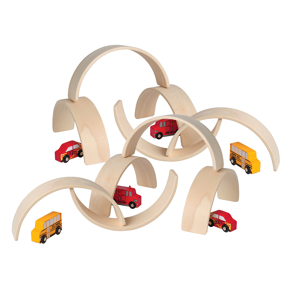 TickiT Natural Wooden Architect Panels - Set Of 6 Stacking Arches For Toddlers 12 Months+