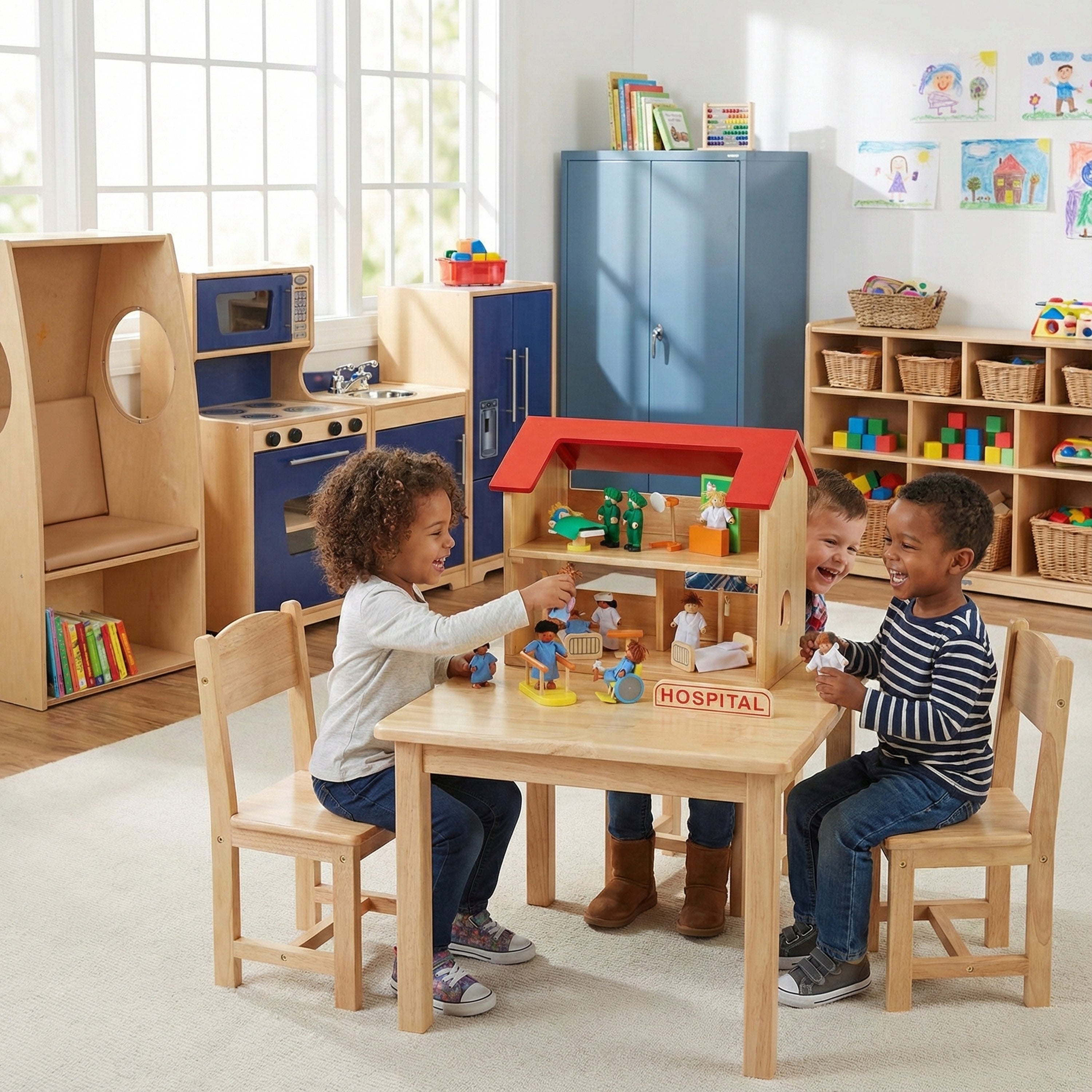 Wooden Hospital Playset with Medical Accessories | 27 Piece Set