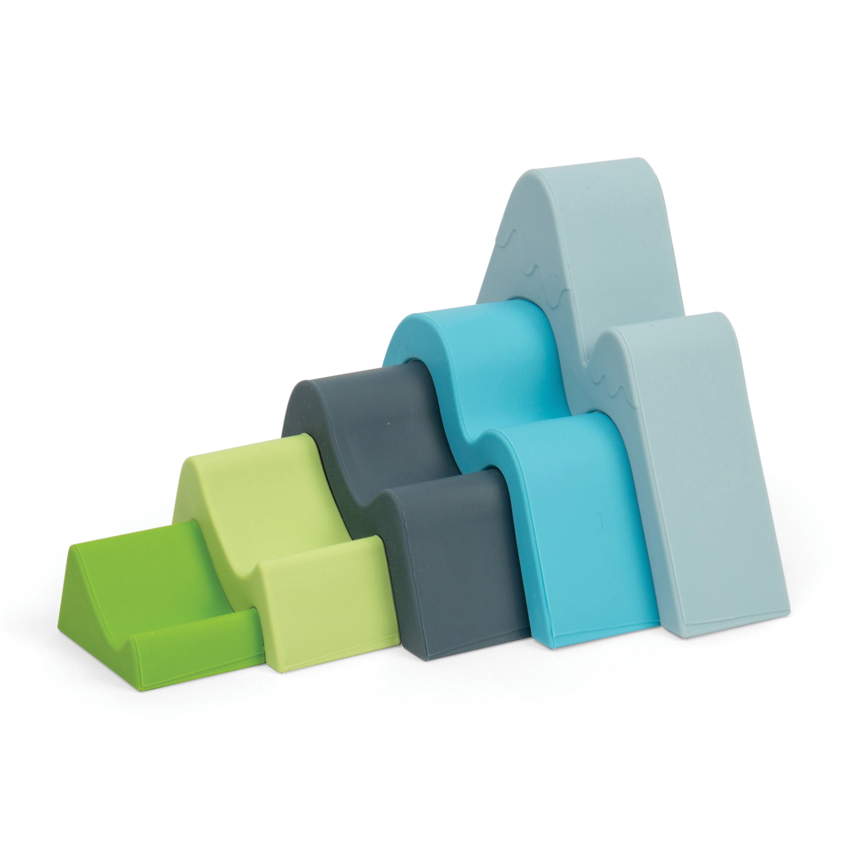 Set of colorful foam blocks on a white background