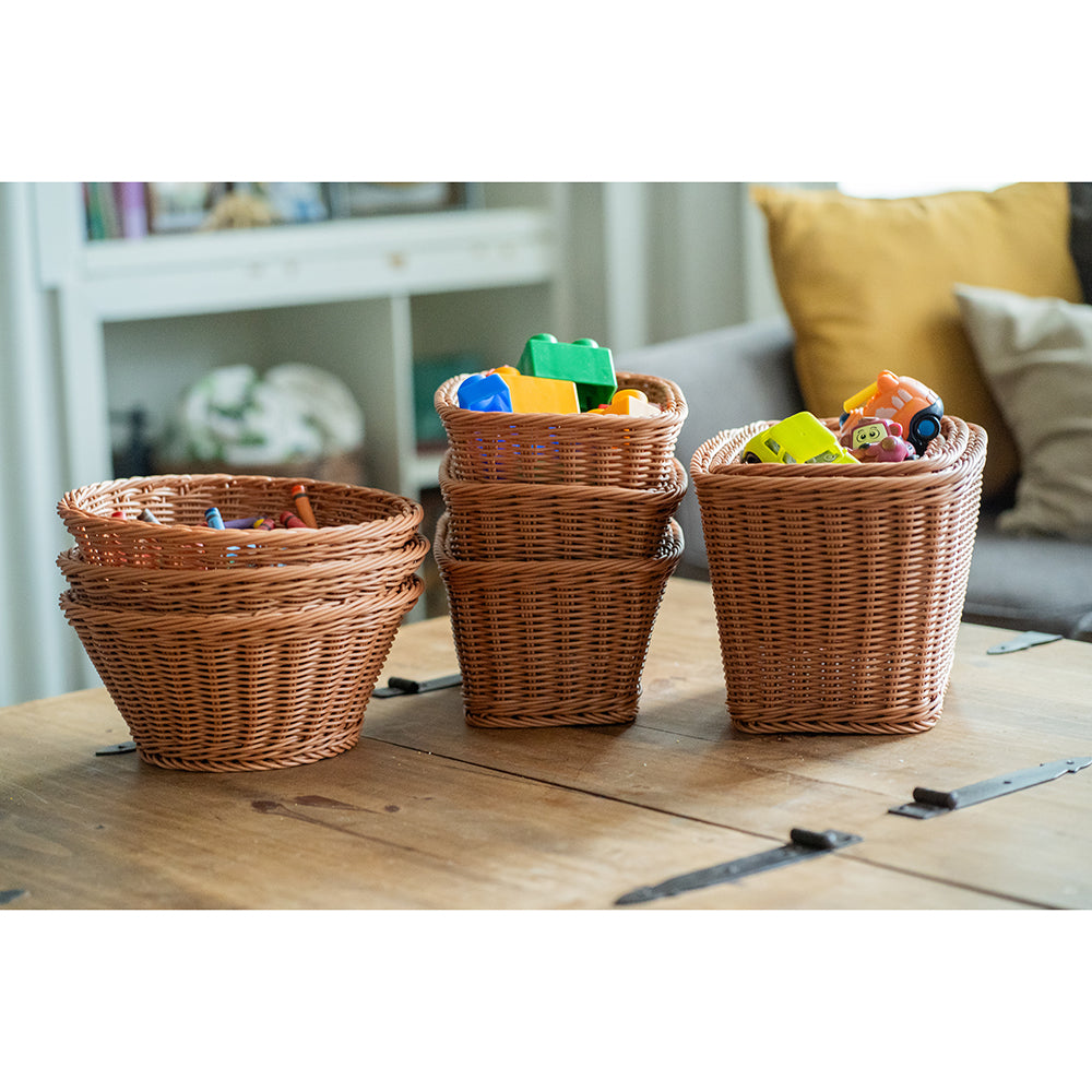 Plastic Woven Baskets Set