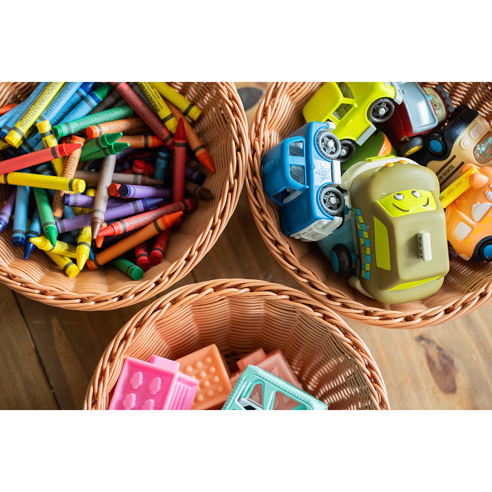 Round Plastic Woven Baskets