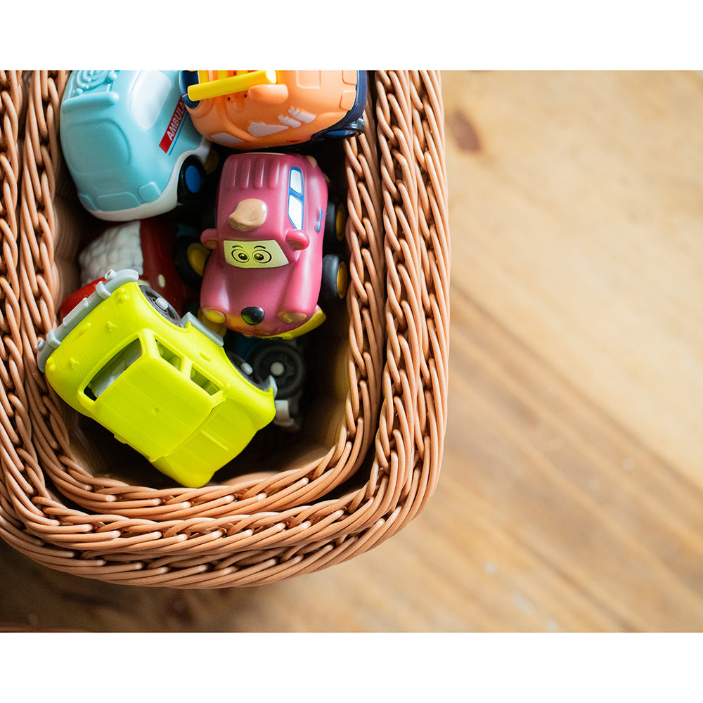 Close-up of Nested Multi-Sized Durable Plastic Woven Baskets