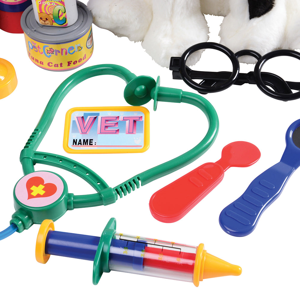Close-up of Play Vet Stethoscope & Vet Badge