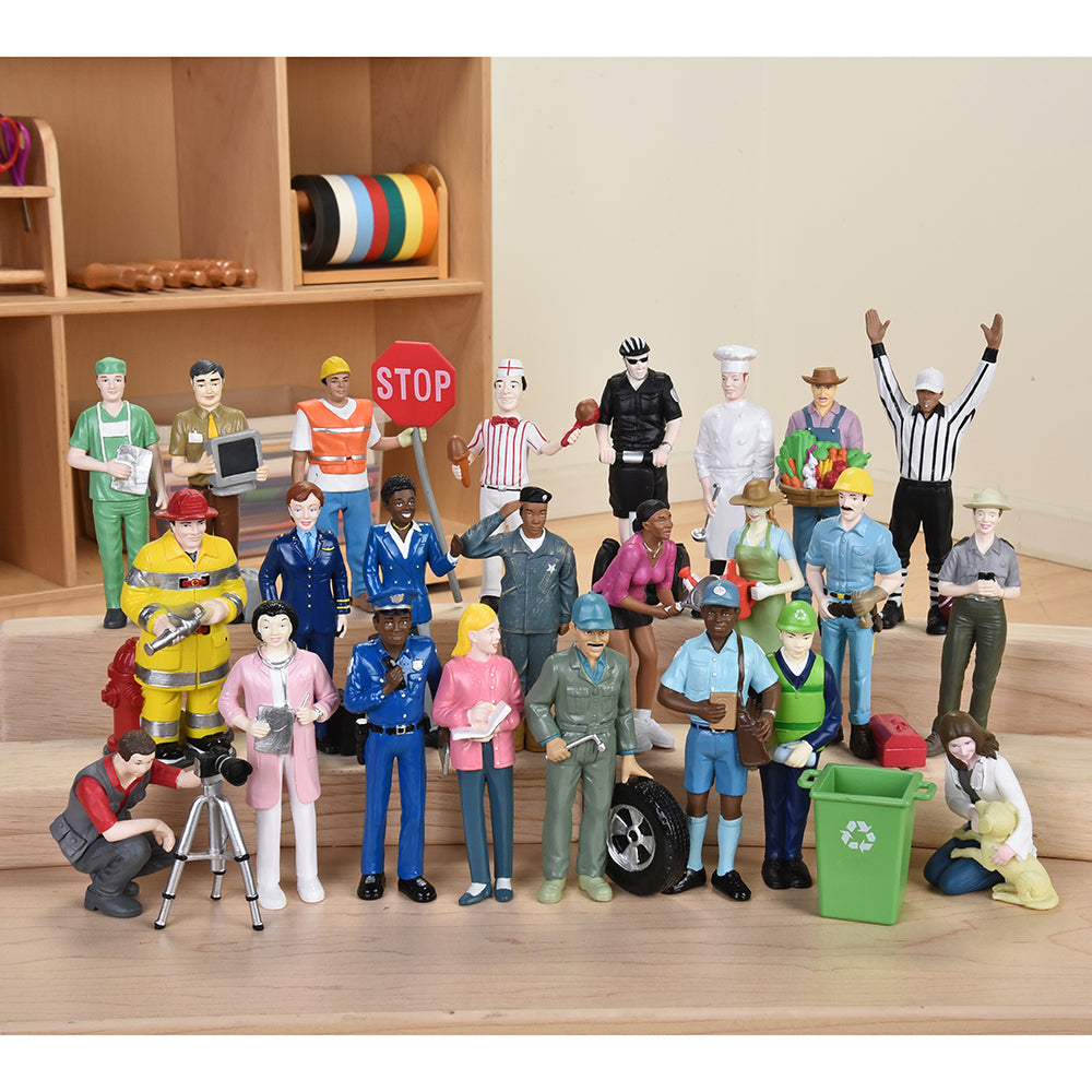 Pretend Professionals Multicultural Career Figures for Block Play