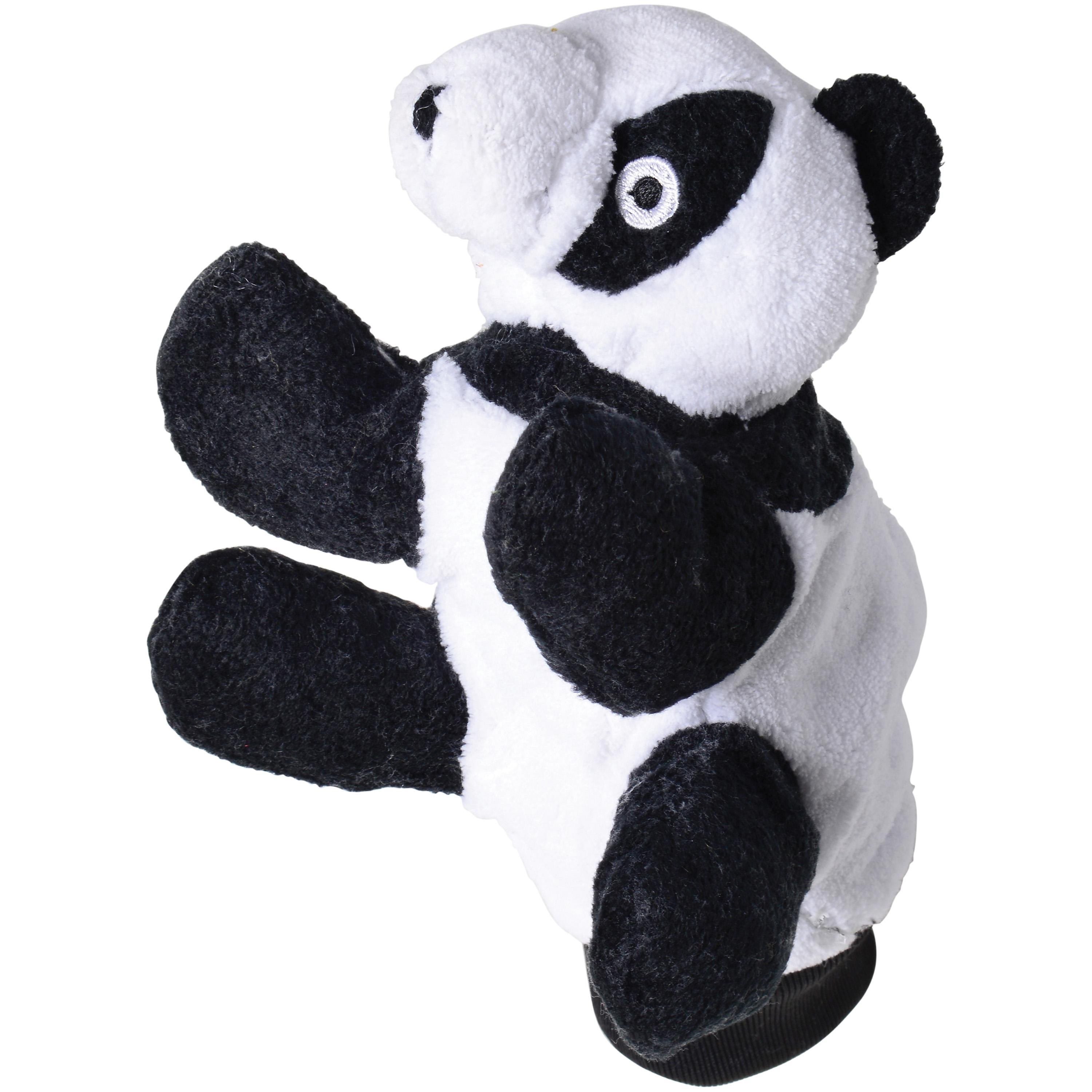 Plush panda toy on a white background