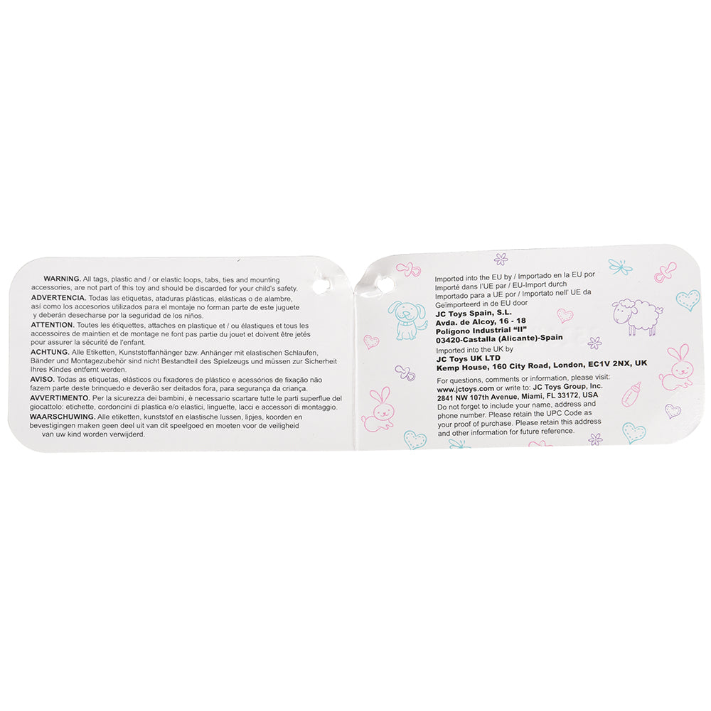 Inside View of Huggable 10" Baby Doll Tag