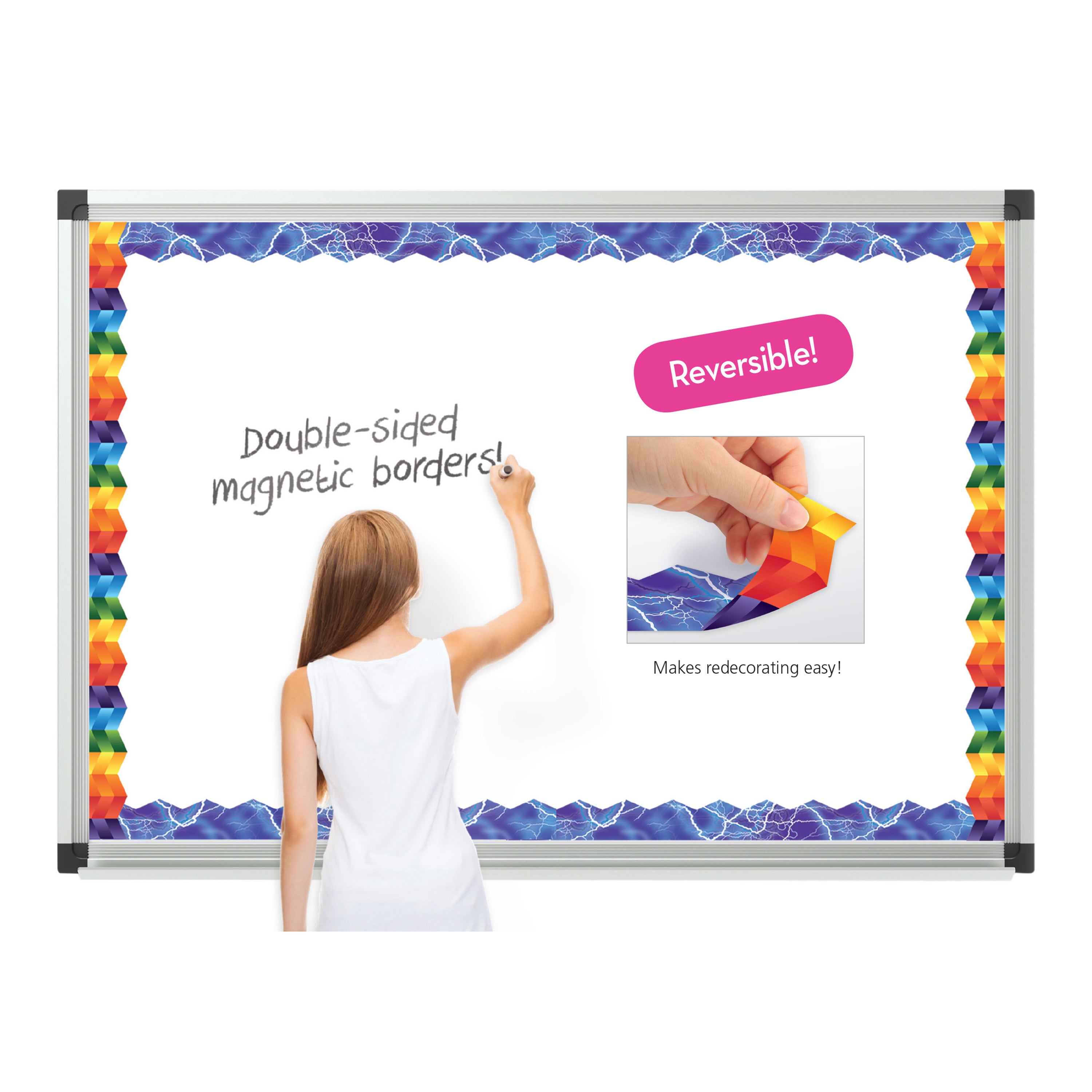 Zigzags and Lightning Bolts Double Sided Magnetic Borders
