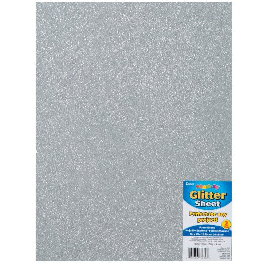 Silver Glitter Foam Sheets -3 Pieces