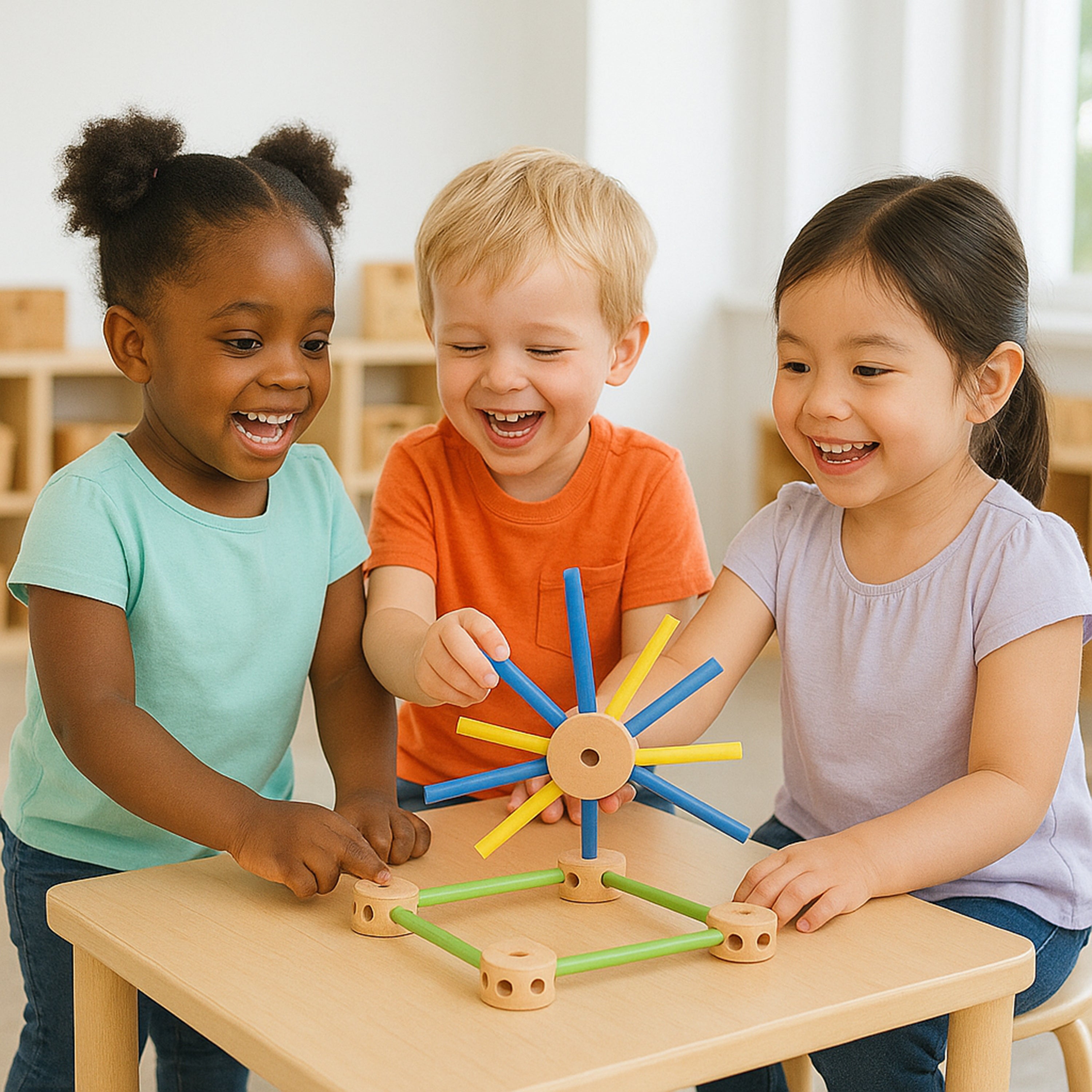 Classic Wood Builders in Storage Bin | 208 Piece STEM Building Set