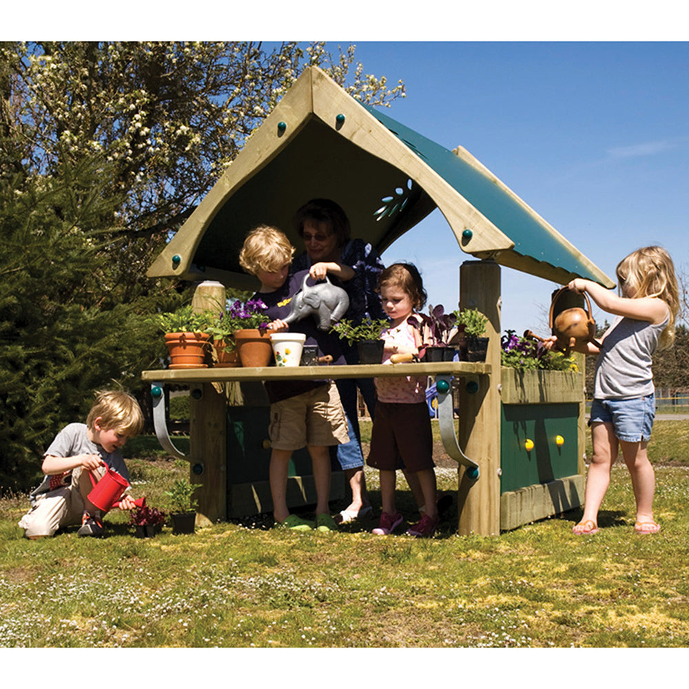 Green Thumb Potting Shed | Conditioned Wood Outdoor Garden Preschool Playhouse