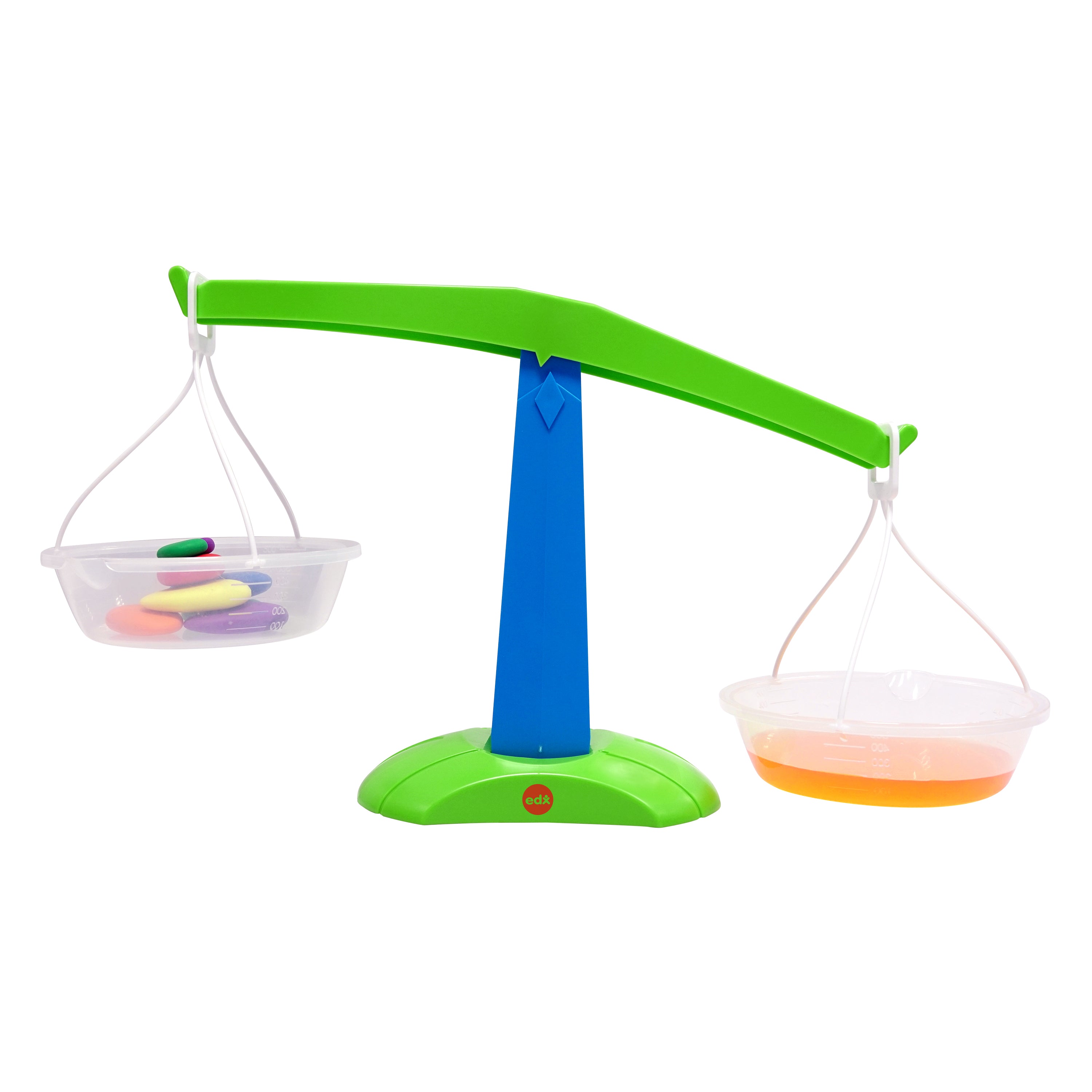 Early Math Balance Scale | Plastic Classroom Measurement Tool with Removable Pans & Graduated Marks