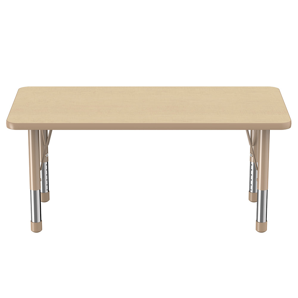 Beige table with metal legs on a white background
