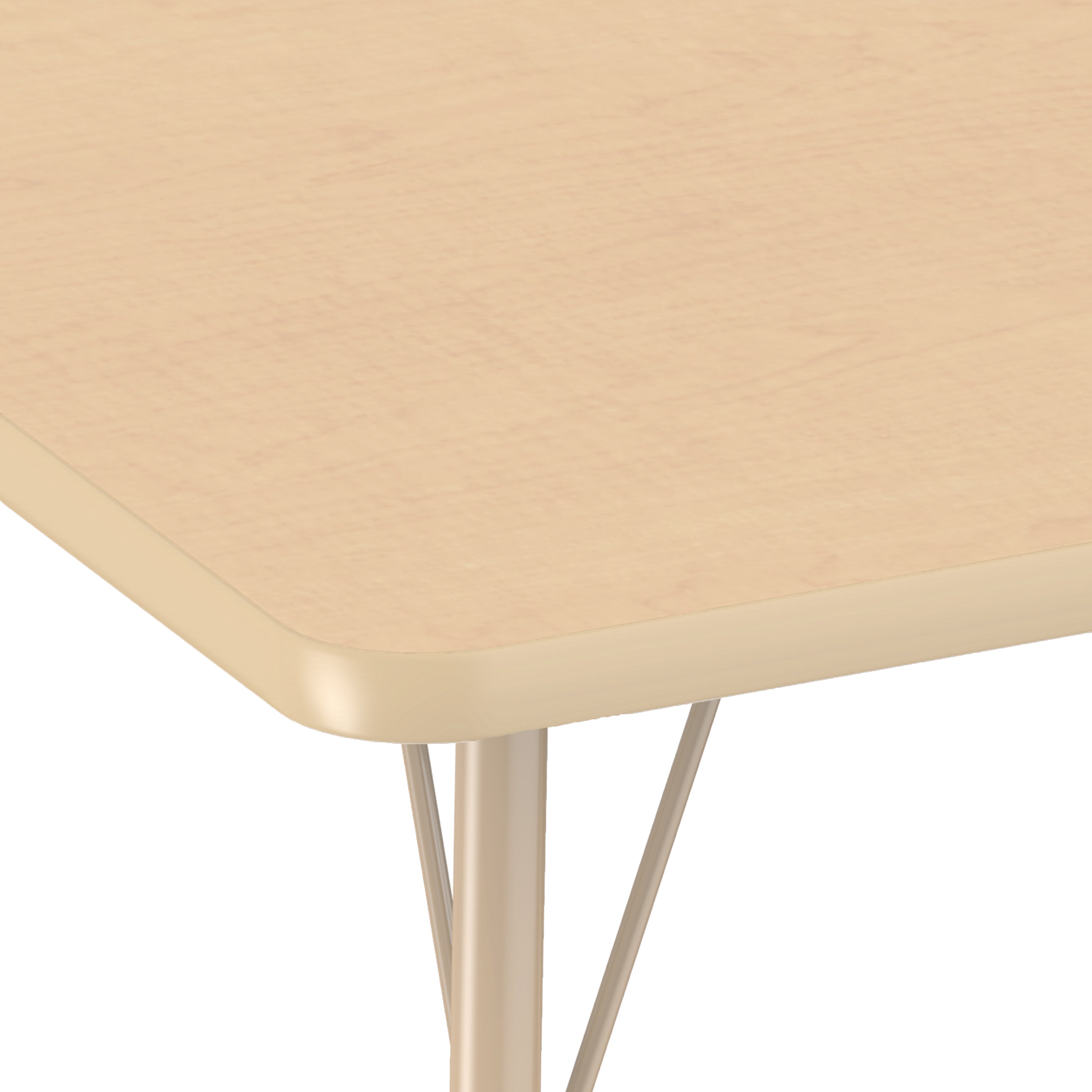 Close-up of a beige table with a white background
