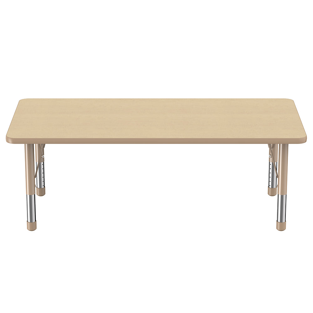 Beige table with metal legs on a white background