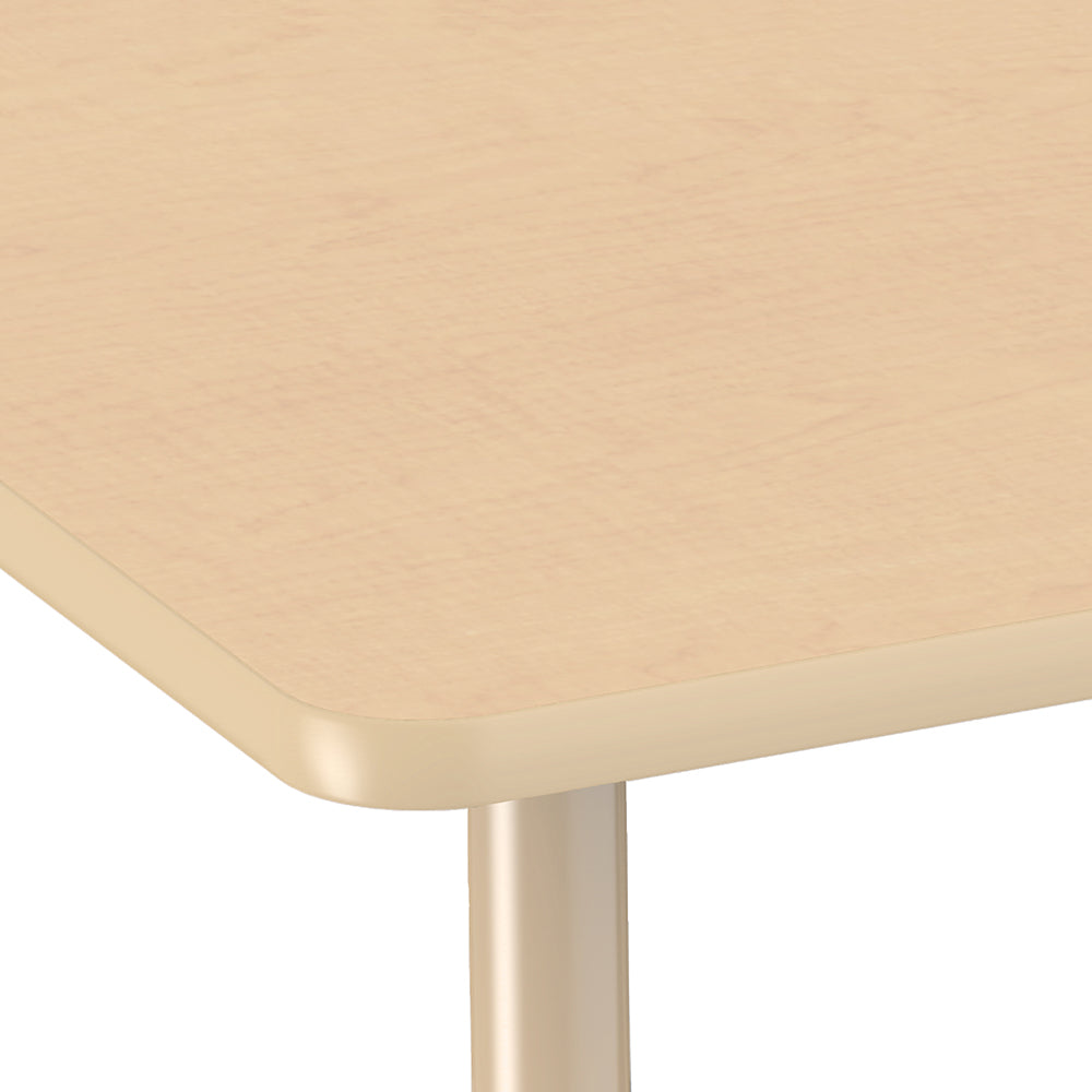 Beige table corner with a white background