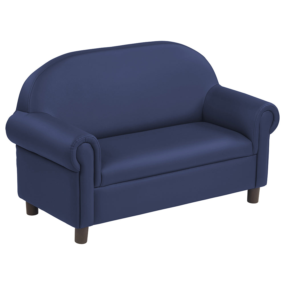 Little Lux Navy Preschool Sofa | Adjustable Faux Leather Kids' Couch