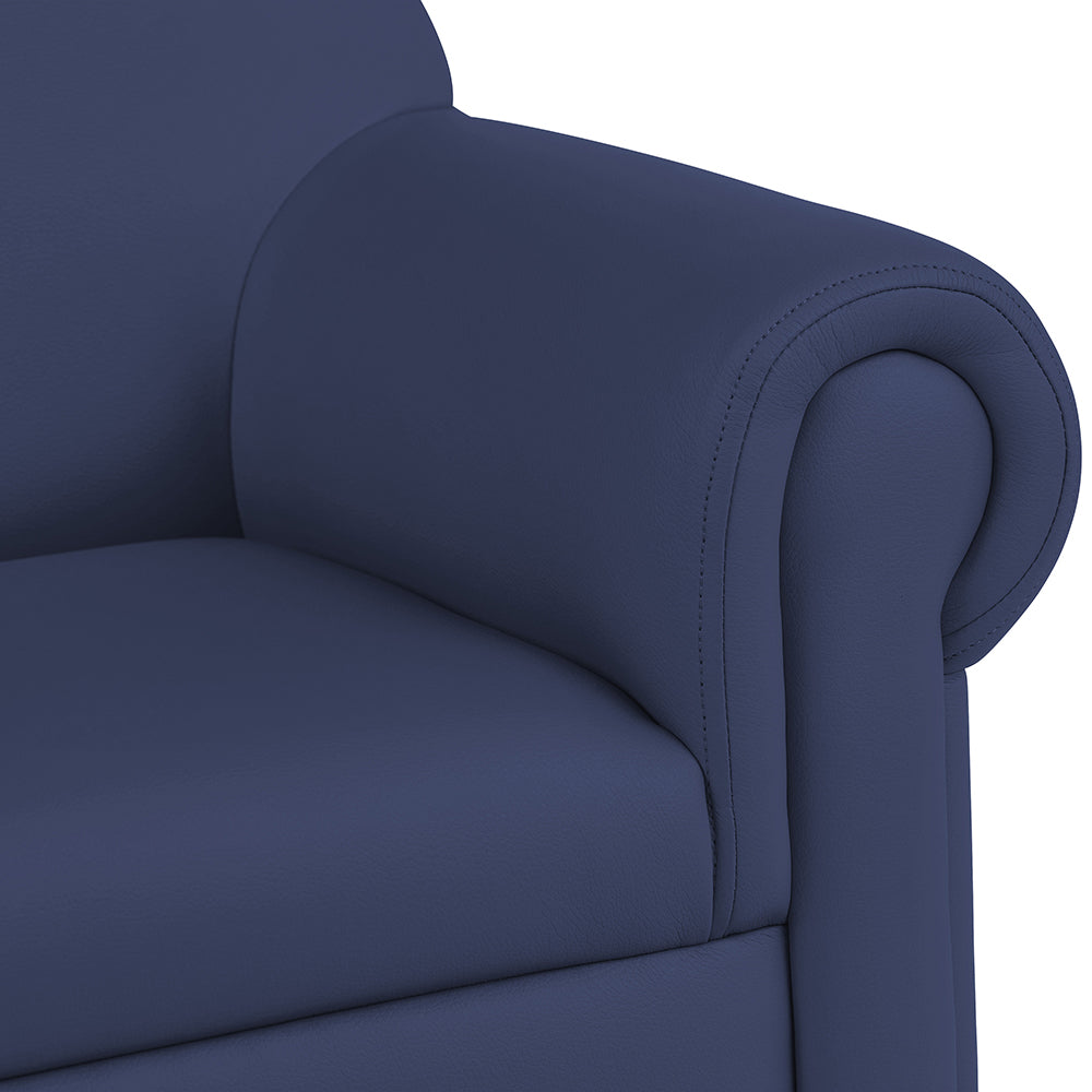 Close-up of Upholstery of Little Lux Navy Preschool Chair & Sofa Set