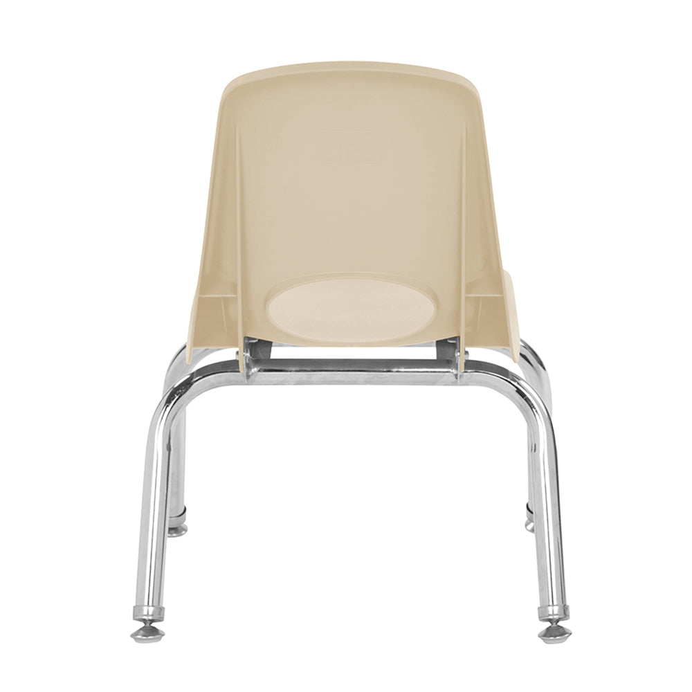 Beige chair with metal frame on a white background