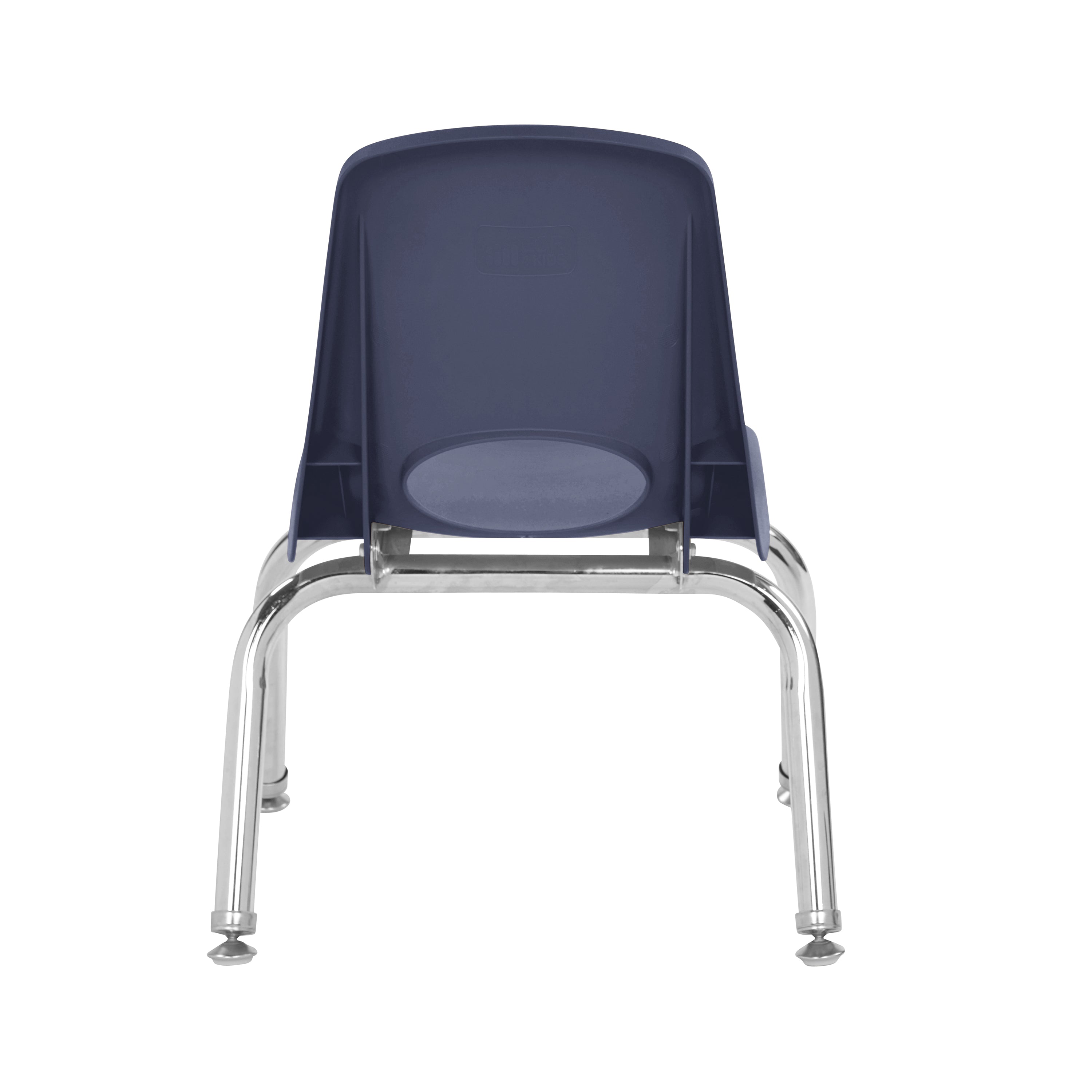 Blue chair with chrome legs on a white background