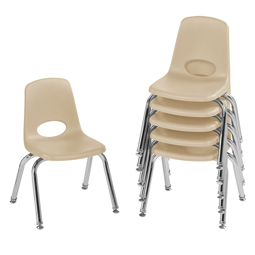 Beige chairs with chrome legs on a white background
