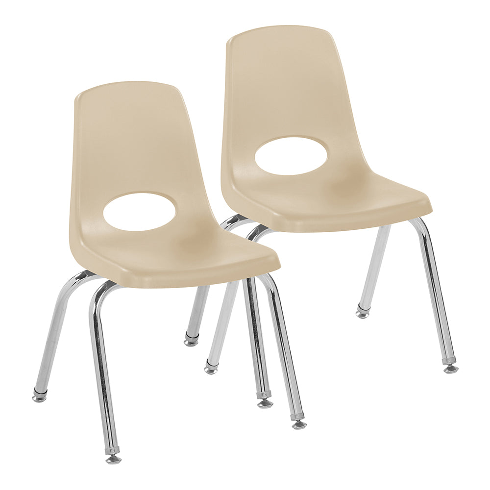 Two beige chairs with chrome legs on a white background