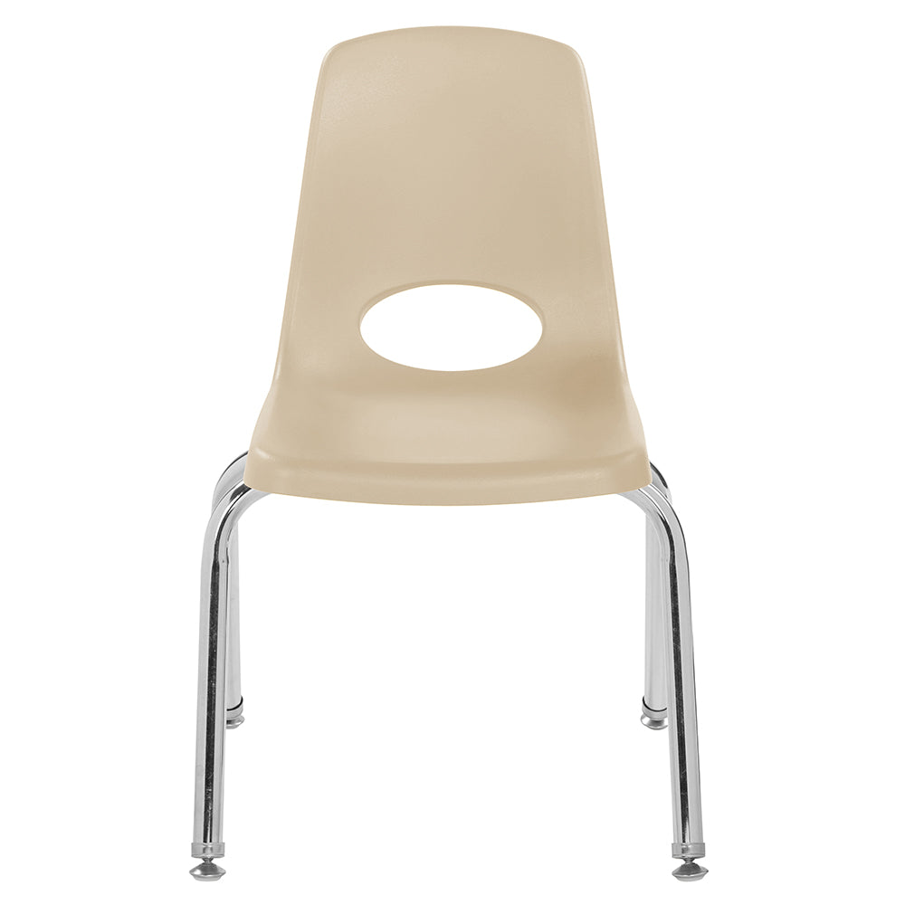 Beige chair with a circular cutout on a white background