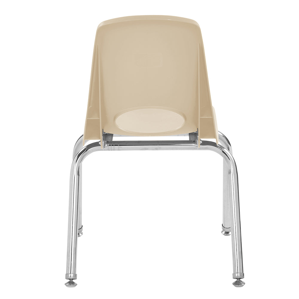 Beige chair with chrome legs on a white background