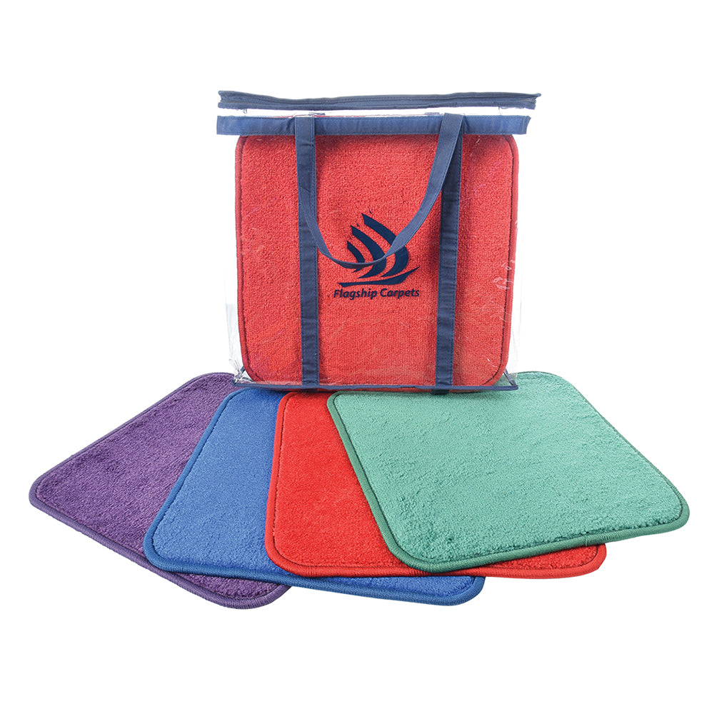 Oversized Classroom Carpet Squares 24-Piece Set with Stow-N-Go Tote