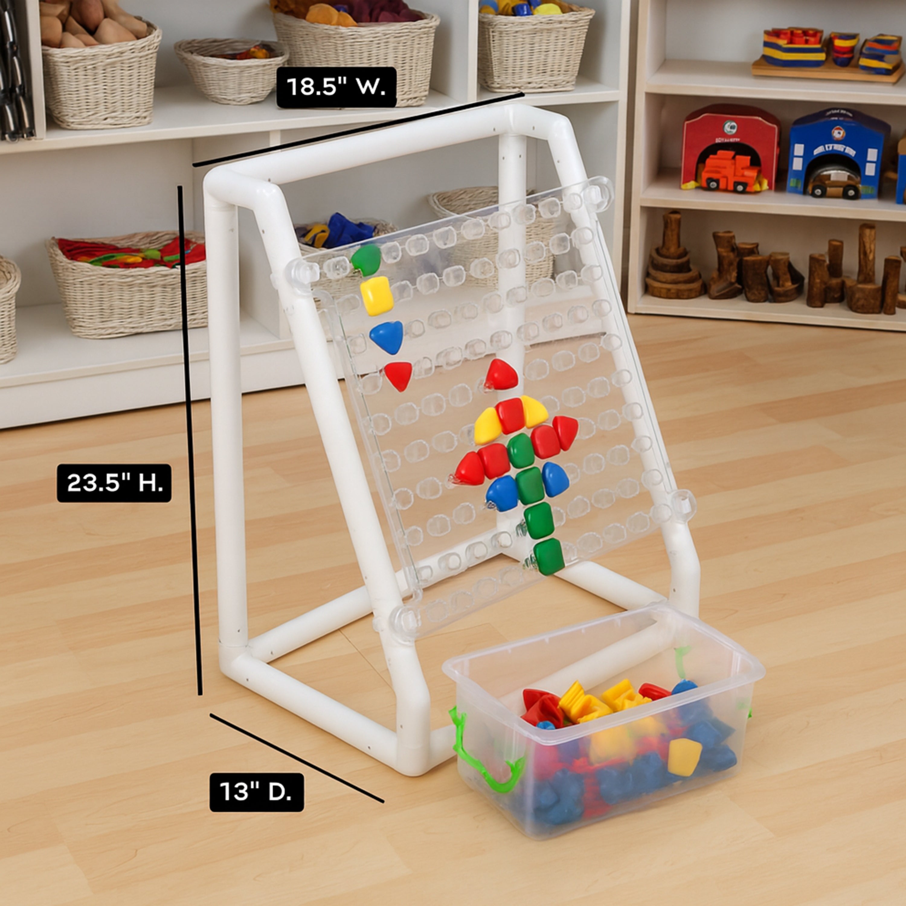 STEM Mega Pegboard Set | 100 Jumbo Pegs with Stand for Sorting, Patterns & Fine Motor Skills