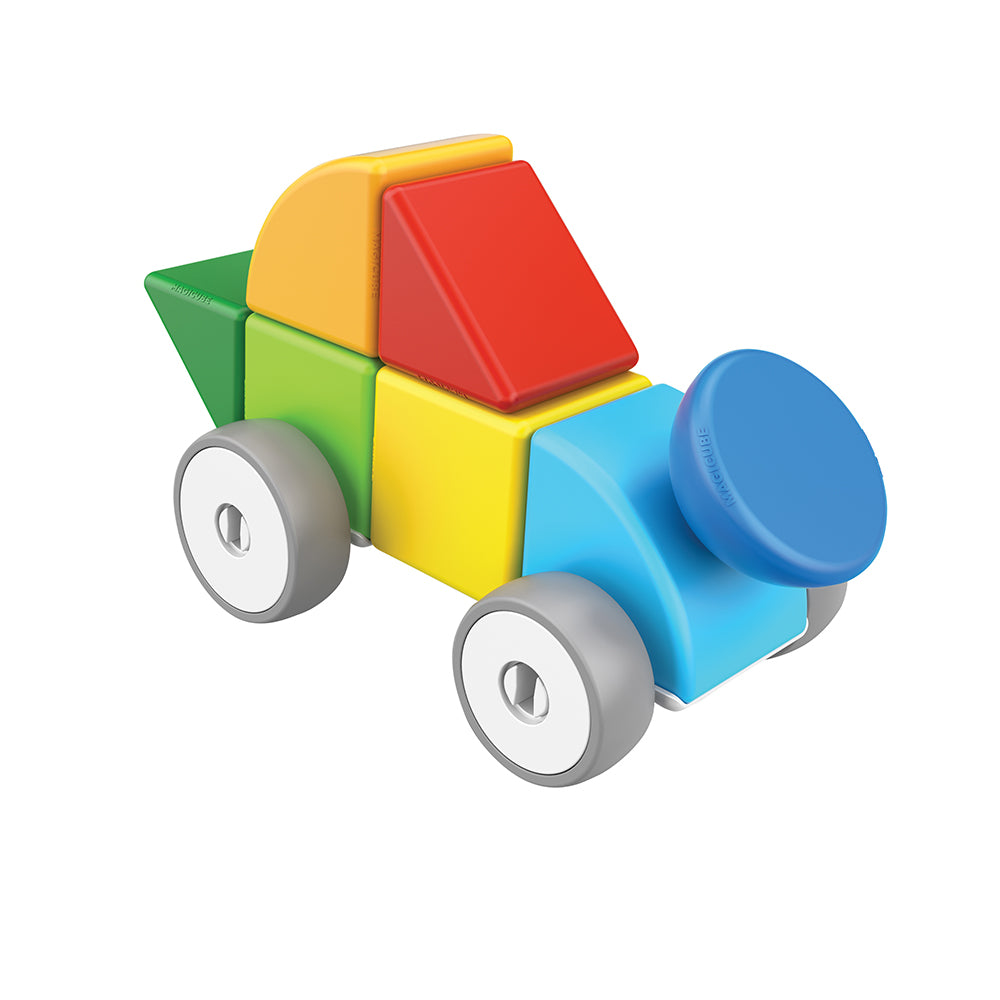 Geomag Magicube™ Magnetic Block Cars | 13-Piece STEM Building Set