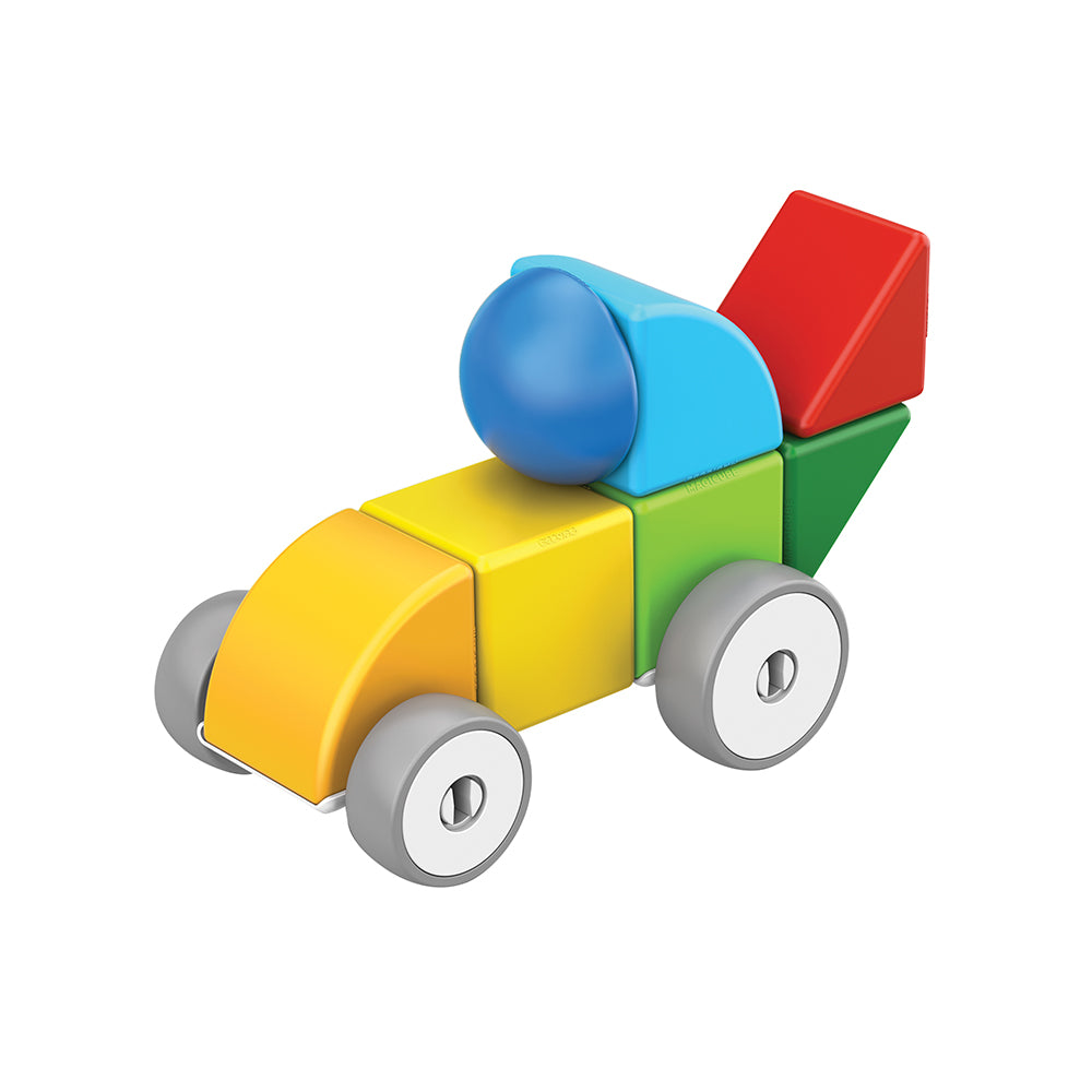 Geomag Magicube™ Magnetic Block Cars | 13-Piece STEM Building Set