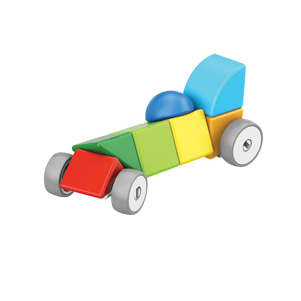 Geomag Magicube™ Magnetic Block Cars | 13-Piece STEM Building Set