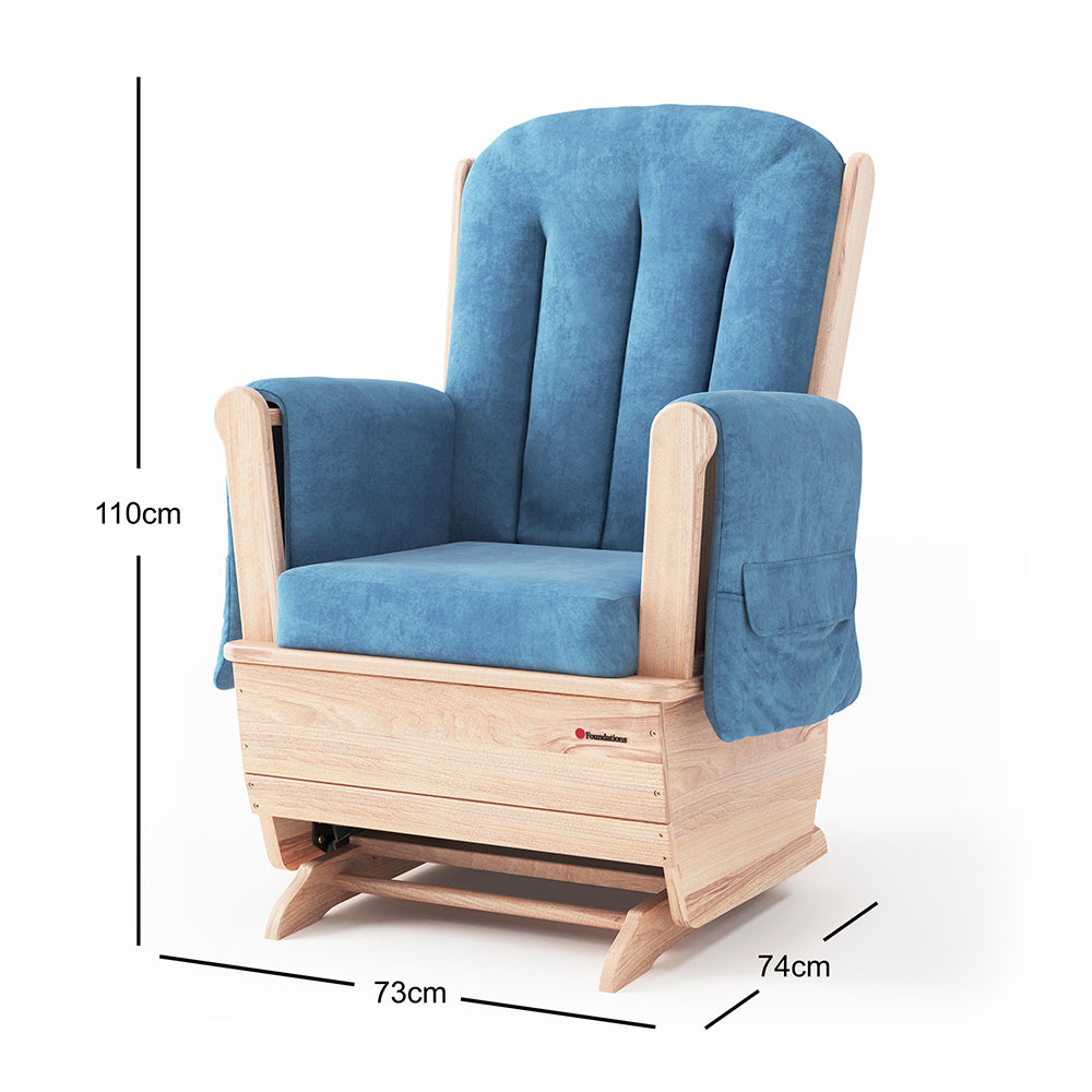 Measurements in Centimeters of Oversized Glider Rocker Chair