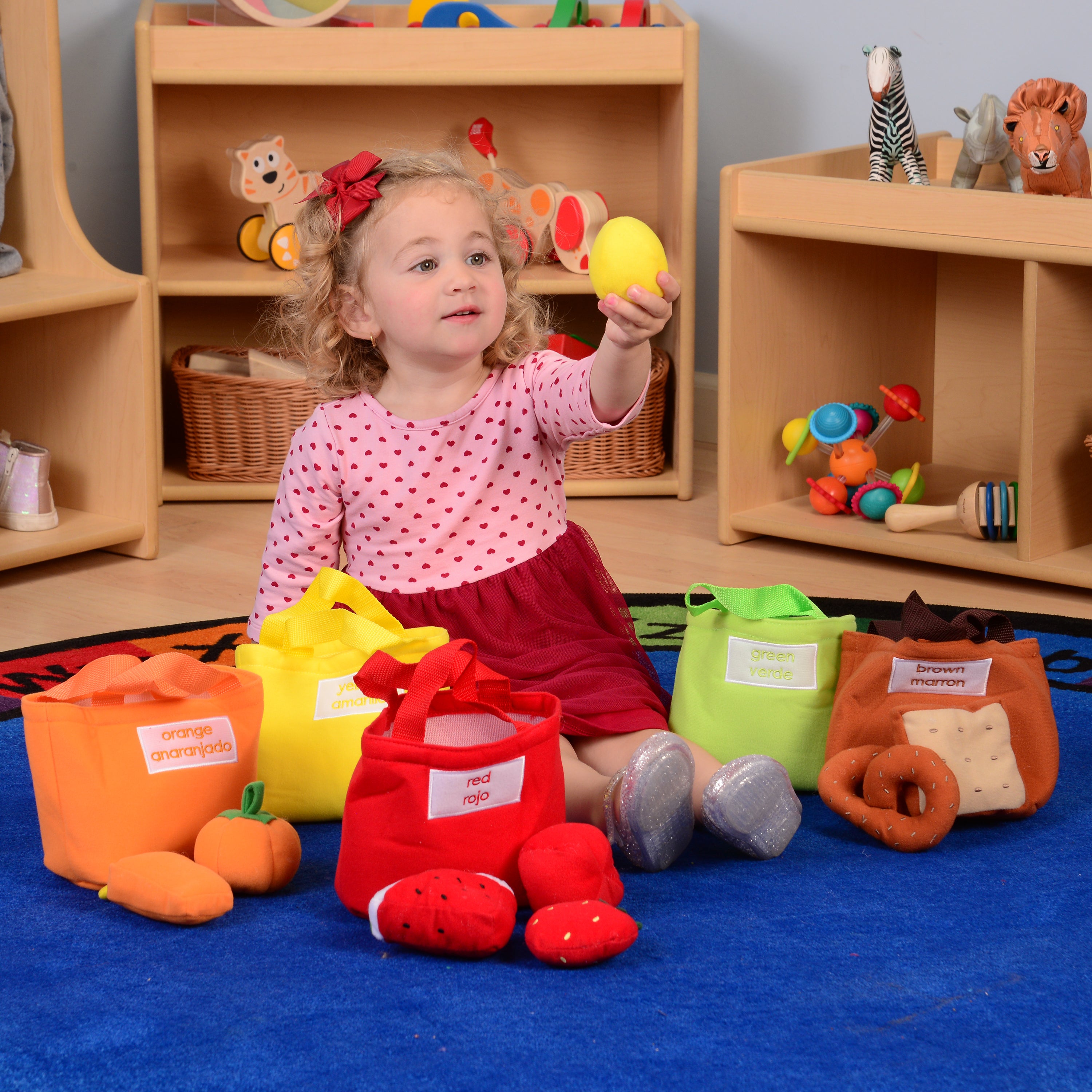 Color Sorting Food Bag Set | 24-Piece Soft & Washable Early Learning Toy