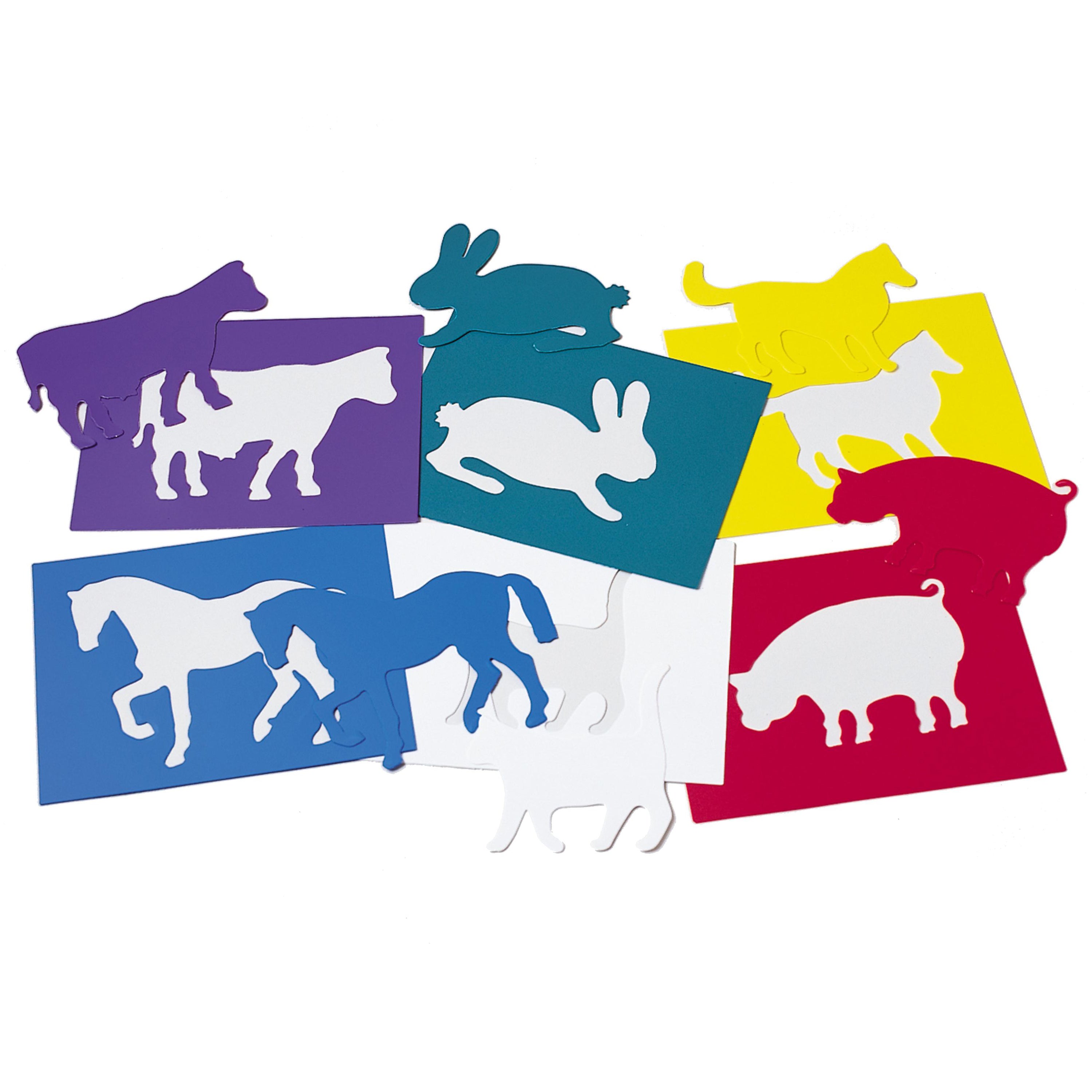 Farm Animals-Themed Plastic Art Stencils Set | 6-Piece Washable Drawing Templates
