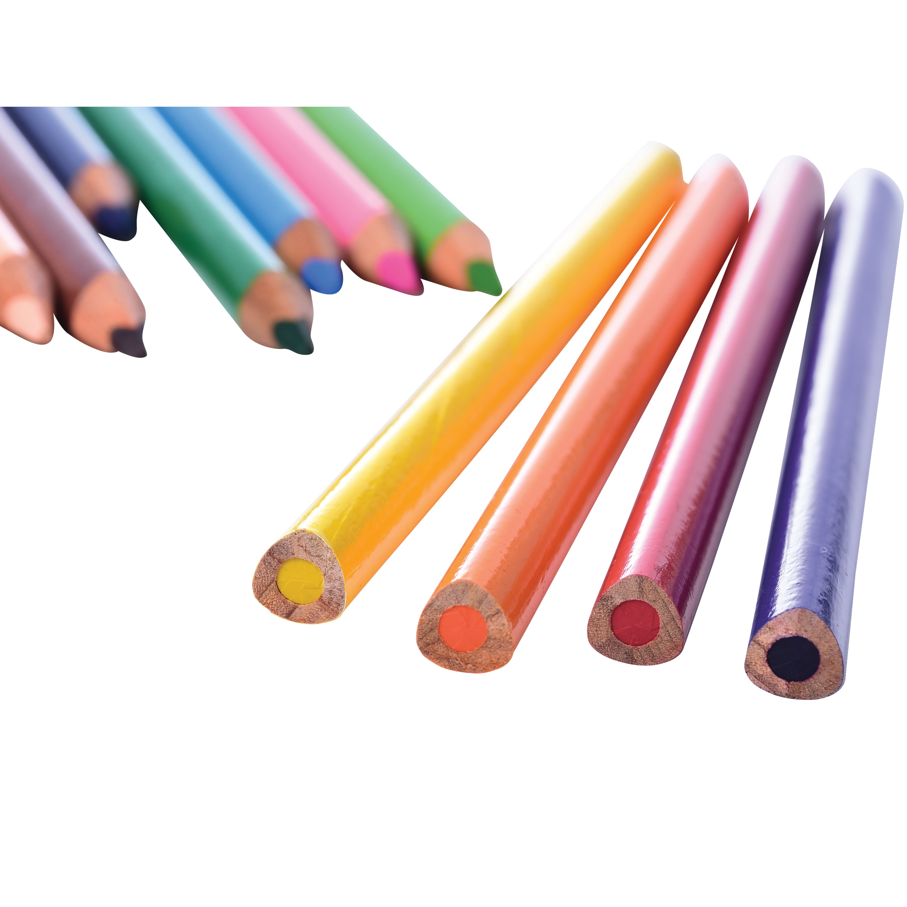 Set of colorful pencils on a white background