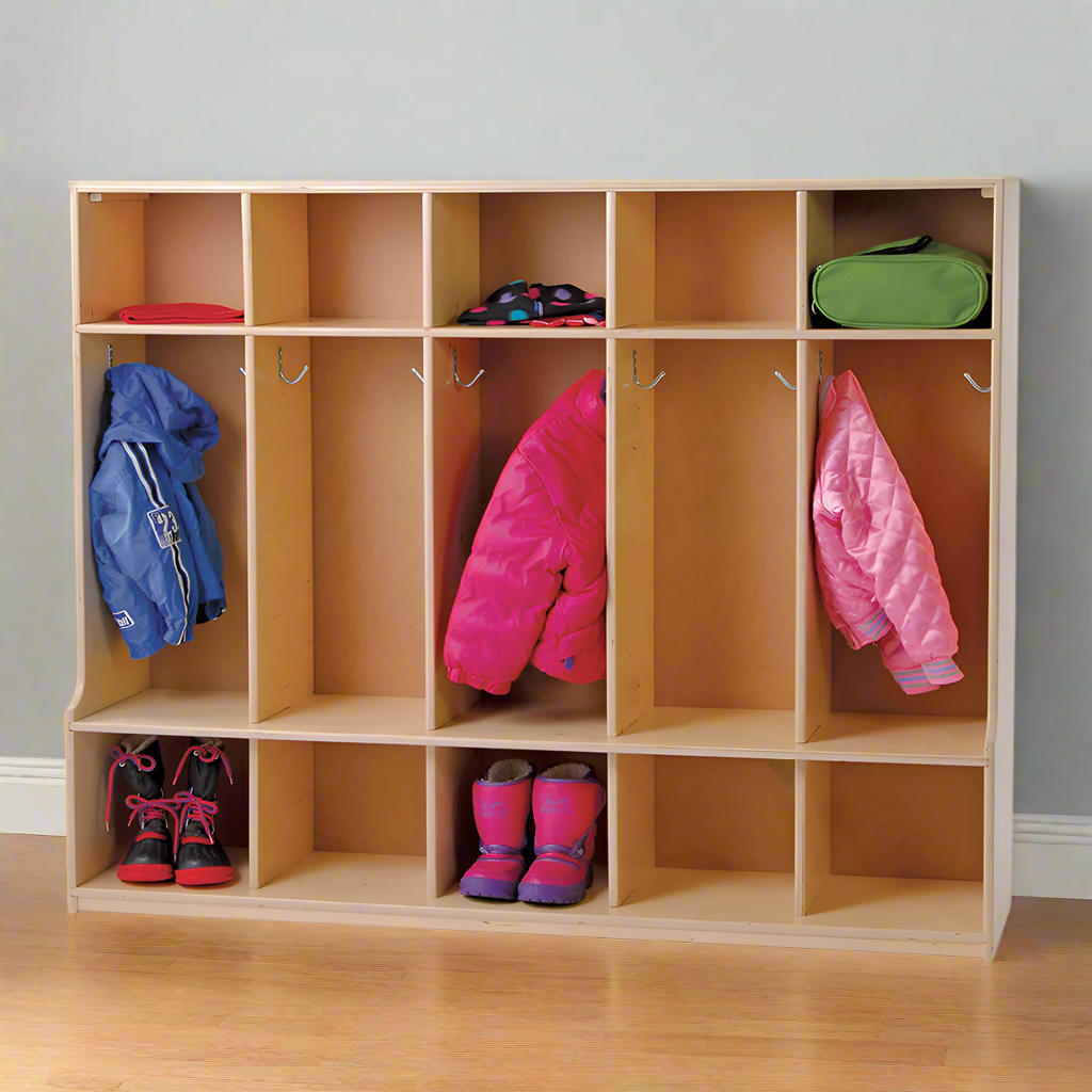 Birch Locker Unit | Durable 5-Compartment Classroom Storage for Up To 10 Students