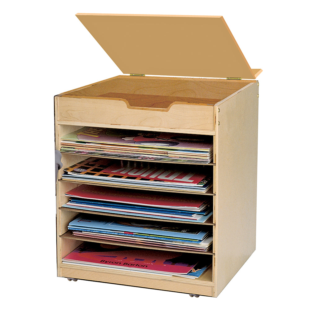 Mobile Big Book Display with Storage Compartments