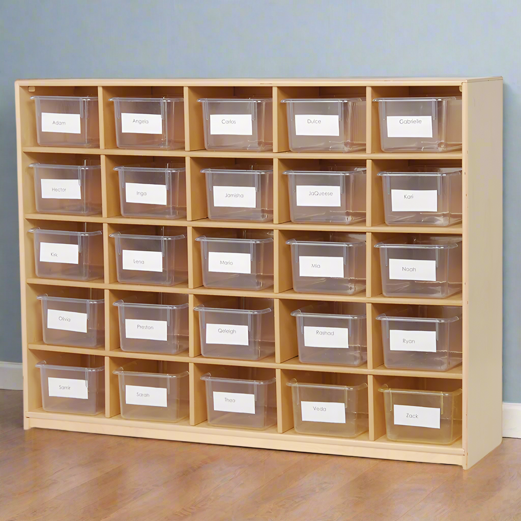 25-Cubbie Birch Storage Unit | Classroom Tote Organizer