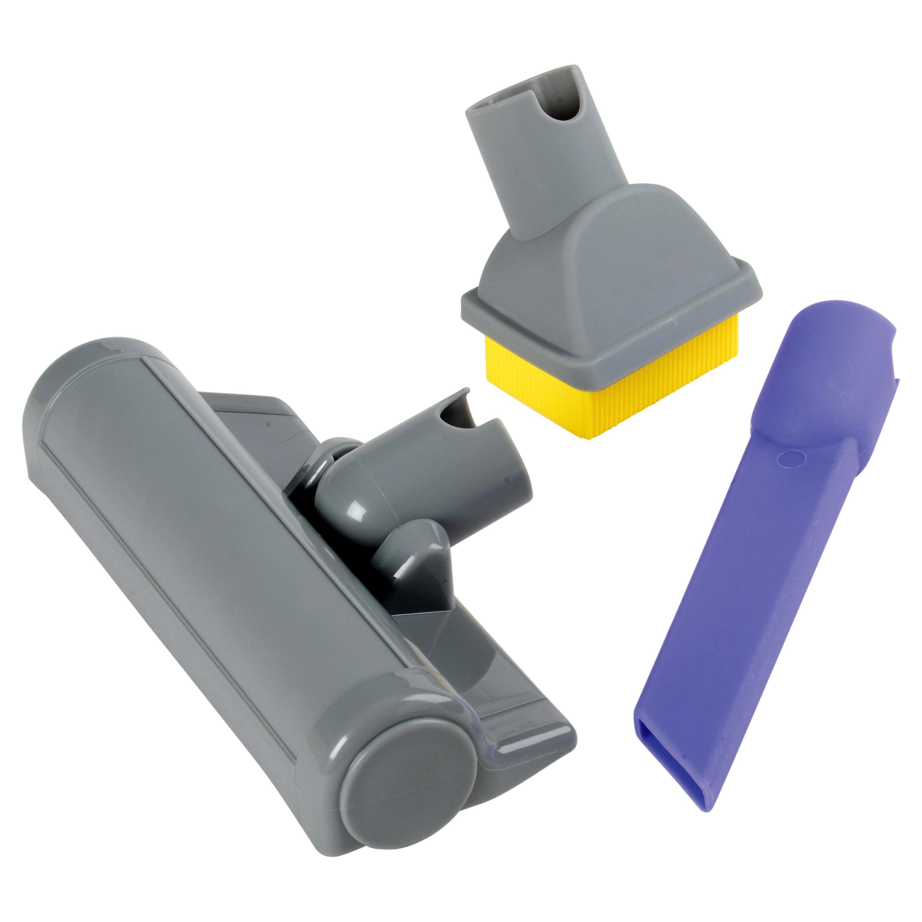 Realistic Handheld Pretend Vacuum with Attachments – Preschool Dramatic Play Cleaning Set