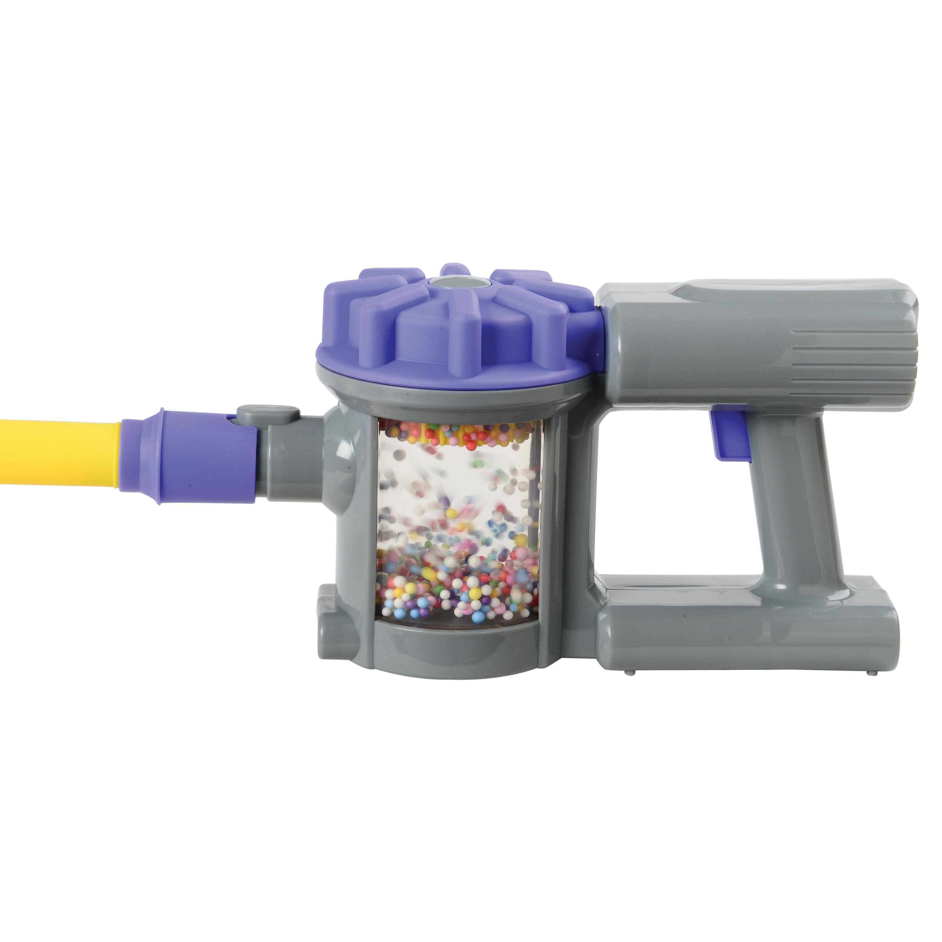 Realistic Handheld Pretend Vacuum with Attachments – Preschool Dramatic Play Cleaning Set